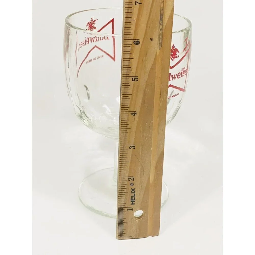 Vintage Budweiser Goblet 16oz & Coors Pilsner Glass 8oz King Of Beers Bow Tie